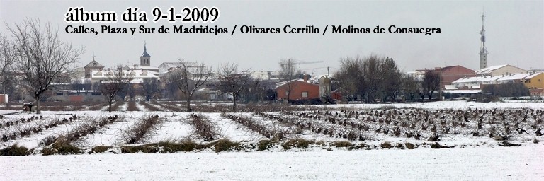 Calle Cervantes, Salvador, Real, vista Sur de Madridejos, Olivares del Cerrillo, Consuegra desde el Cerro Calderico