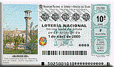 LOTERIA   NACIONAL   Sorteo  nº  25  en  Madridejos -   Plaza  del  Ayuntamiento - Día 1 de abril de 2.000 - 17 horas + Información PULSA